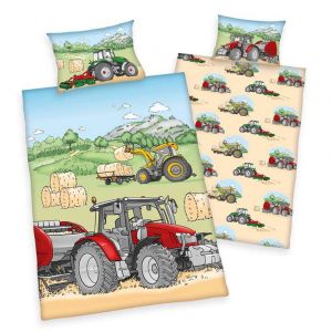 Gitterbett-Wende-Bettwäsche Herding "Traktor"